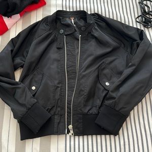 Free people black bomber jacket!